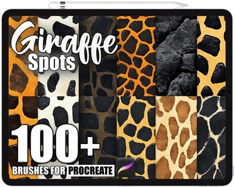 100+ Procreate Giraffe Spots Brushes, Realistic Texture Brushes for Procreate, Instant Digital Download