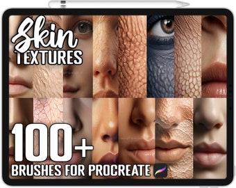 Plus de 100 pinceaux de texture de peau humaine procréés, pinceaux réalistes pour procréer, téléchargement numérique instantané