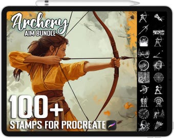 100+ Procreate Archery Pose Stamps, Dynamic Aiming Poses for Procreate, Instant Digital Download
