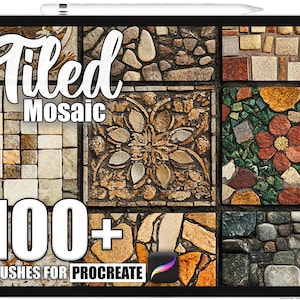 100+ Procreate Tiled Mosaic Brushes, Realistic Texture Brushes for Procreate, Instant Digital Download