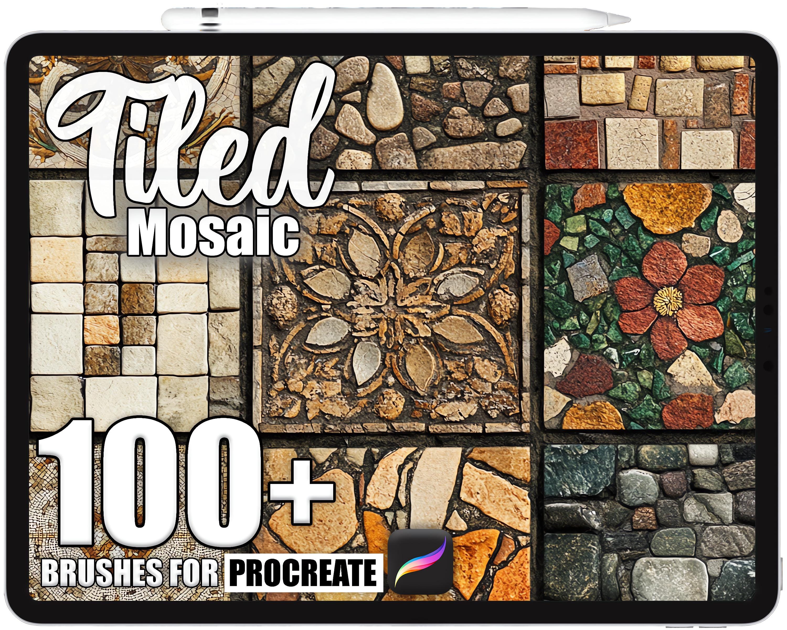 100+ Procreate Tiled Mosaic Brushes, Realistic Texture Brushes for ...