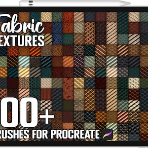 100+ Procreate Cloth Fabric Texture Brushes, Realistic Brushes for Procreate, Instant Digital Download
