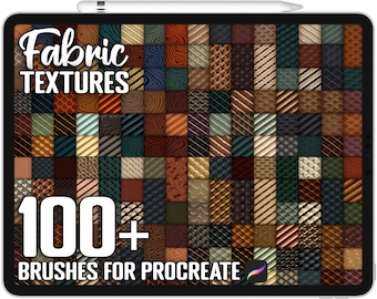 100+ Procreate Cloth Fabric Texture Brushes, Realistic Brushes for Procreate, Instant Digital Download