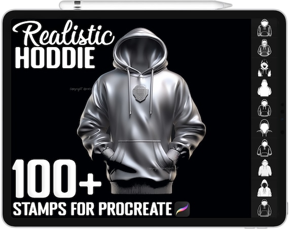 100+ Procreate Hoddie Stamps, Hoddie Brushes for Procreate, Instant Digital Download