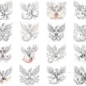 100 Procreate Phoenix Bird Stamps, Phoenix Brushes for Procreate, Instant Digital Download image 8