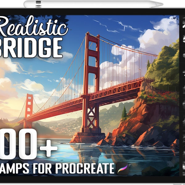 100+ Procreate Bridge Stempel, Bridge Pinsel für Procreate, Sofortiger digitaler Download