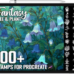 100+ Procreate Fantasy Tree & Plant Stamps, Realistic Brushes for Procreate, Instant Digital Download