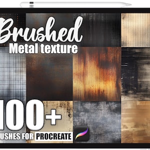 100+ Procreate Brushed Metal Brushes, Realistic Texture Brushes for Procreate, Instant Digital Download