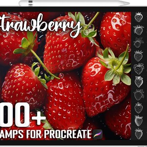 100+ Procreate Strawberry Stamps, Unique Realistic Strawberry Brushes for Procreate, Instant Digital Download