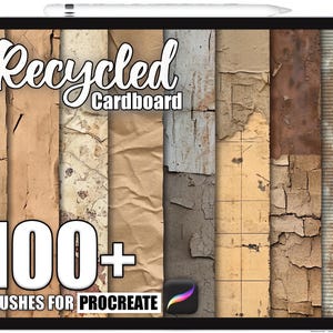 100+ Procreate Recycled Cardboard Brushes, Realistic Texture Brushes for Procreate, Instant Digital Download
