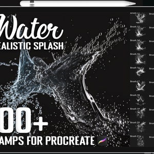 100+ Procreate Realistic Water Splash Stamps, Water Splash Brushes for Procreate, Instant Digital Download