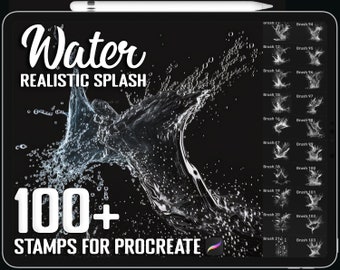 100+ Procreate Realistic Water Splash Stamps, Water Splash Brushes for Procreate, Instant Digital Download