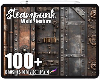 100+ Procreate Steampunk Weld Brushes, Realistic Texture Brushes for Procreate, Instant Digital Download