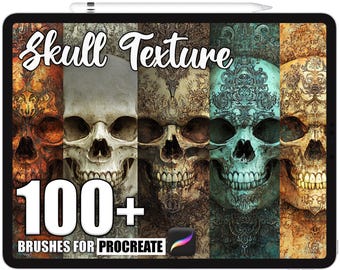 100+ Procreate Skull Texture Brushes, Realistic Texture Brushes for Procreate, Instant Digital Download