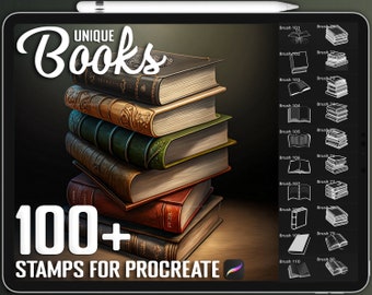Procreate Realistische Buch Stempel, Buch Pinsel für Procreate, Sofortiger Digitaler Download