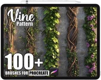 100+ Procreate Vine Pattern Brushes, Realistic Texture Brushes for Procreate, Instant Digital Download