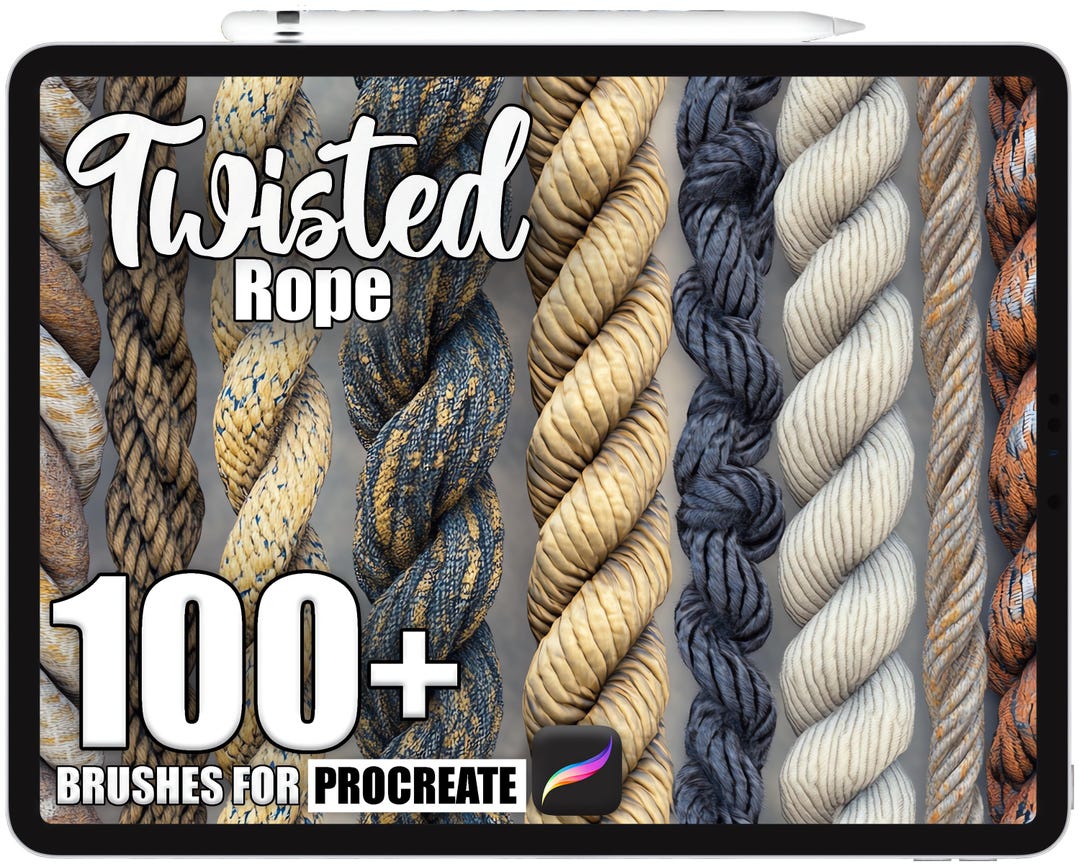 100+ Procreate Twisted Rope Brushes, Realistic Texture Brushes for ...