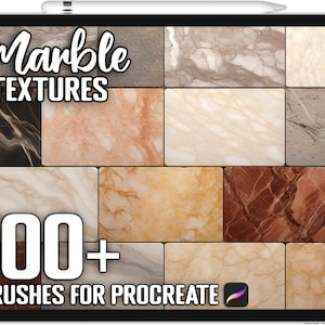 100+ Procreate Marble Texture Brushes, Realistic Brushes for Procreate, Instant Digital Download