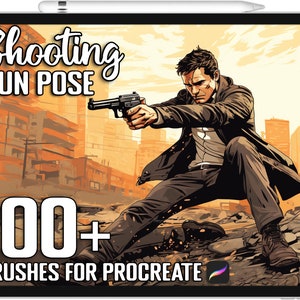 100+ Procreate Shooting Pose Stempel, Shooting Guide Bundle für Procreate, Sofortiger digitaler Download