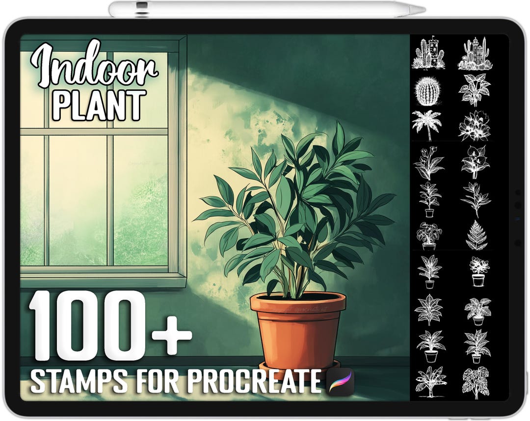 100+ Procreate Indoor Plant Stamps, Brushes for Procreate, Instant ...