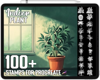 100+ Procreate Indoor Plant Stamps, Brushes for Procreate, Instant Digital Download