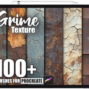 100+ Procreate Grime Texture Brushes, Realistic Texture Brushes for Procreate, Instant Digital Download