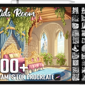 100+ Procreate Kids Room Stamps, Brushes for Procreate, Instant Digital Download