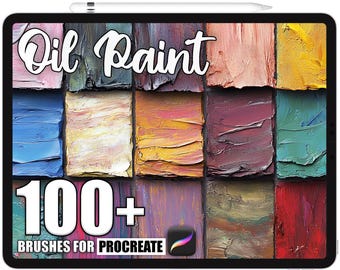 100+ Procreate Ölpinsel, realistische Texturbürsten für Procreate, sofortiger digitaler Download