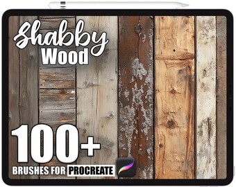 100+ Procreate Shabby Wood Brushes, Realistic Texture Brushes for Procreate, Instant Digital Download