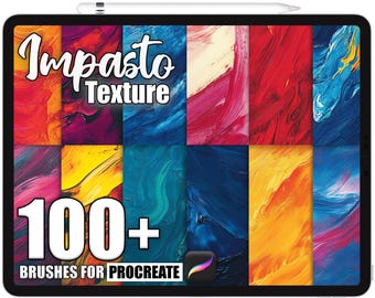 100+ Procreate Impasto Texture Brushes, Realistic Texture Brushes for Procreate, Instant Digital Download
