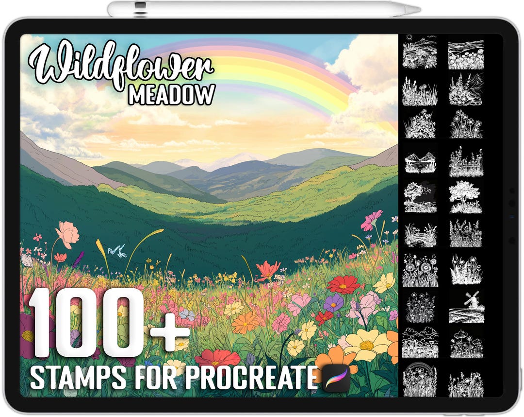 100+ Procreate Wildflower Meadow Stamps, Brushes for Procreate, Instant ...
