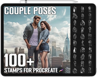 100+ Procreate Couple Poses Stamps, Couple Brushes for Procreate, Instant Digital Download
