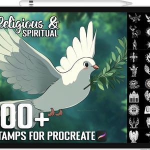 100+ Procreate Religious & Spiritual Stamps, Brushes for Procreate, Instant Digital Download