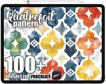 100+ Procreate Quatrefoil pattern Brushes, Realistic Texture Brushes for Procreate, Instant Digital Download