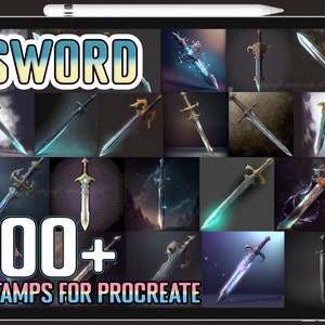 Procreate Sword Stamps, Sword Brushes for Procreate, Instant Digital Download