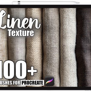 100+ Procreate Linen Texture Brushes, Realistic Texture Brushes for Procreate, Instant Digital Download