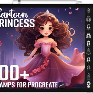 100+ Procreate Cartoon Princess Stamps, Unique Realistic Cartoon Princess Brushes for Procreate, Instant Digital Download