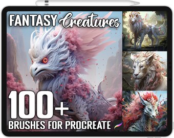 100+ Procreate Fantasy Creature Stamps, Fantasy Creature Guide Brushes for Procreate, Instant Digital Download