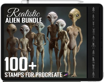 100+ Procreate Alien Stamps, Alien Brushes for Procreate, Instant Digital Download