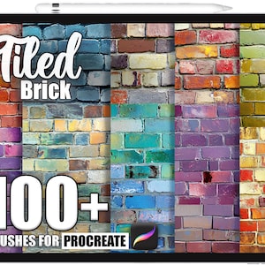 100+ Procreate Tiled Brick Brushes, Realistic Texture Brushes for Procreate, Instant Digital Download