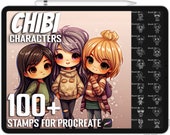 100+ Procreate Chibi Character Guide Stamps, Chibi Character  Brushes for Procreate, Instant Digital Download