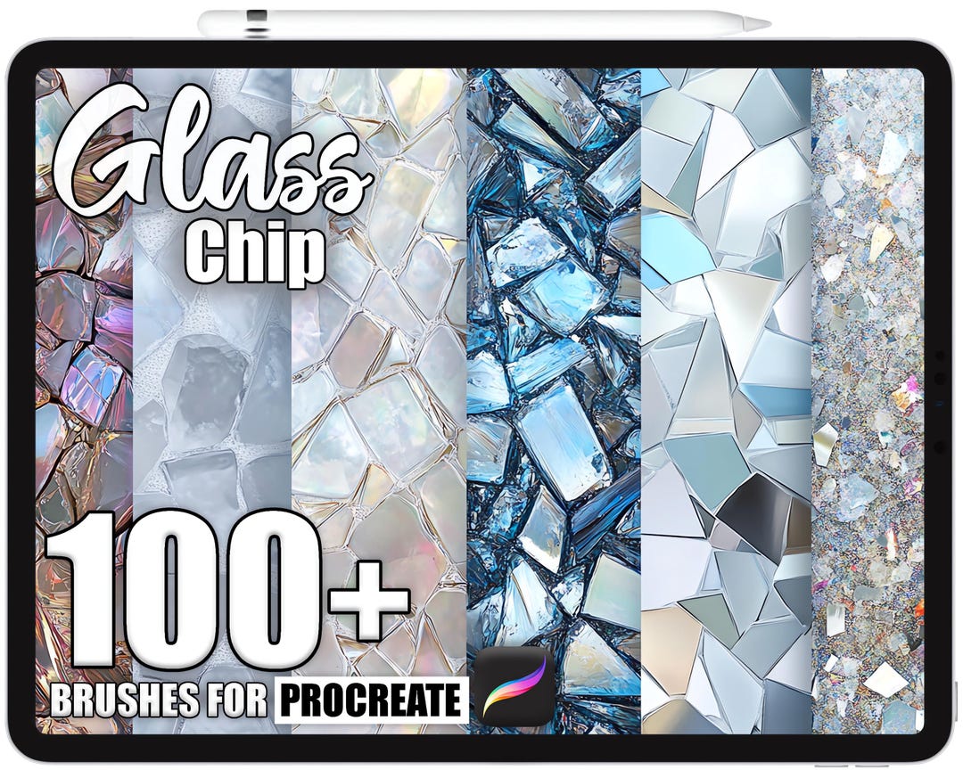 100+ Procreate Glass Chip Brushes, Realistic Texture Brushes for ...