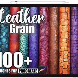 100+ Procreate Leather Grain Brushes, Realistic Texture Brushes for Procreate, Instant Digital Download