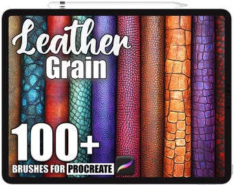 Más de 100 pinceles de grano de cuero para Procreate, pinceles de textura realistas para Procreate, descarga digital instantánea