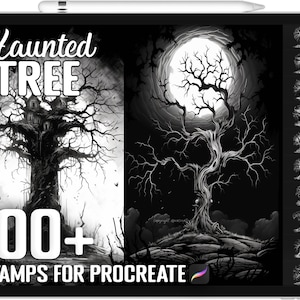 100+ Procreate Haunted Tree Stamps, Horror Tree Brushes for Procreate, Instant Digital Download