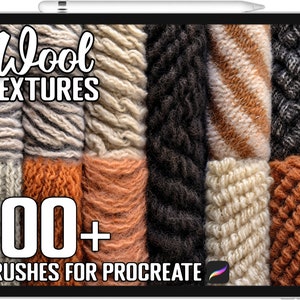 100+ Procreate Wool Texture Brushes, Realistic Brushes for Procreate, Instant Digital Download