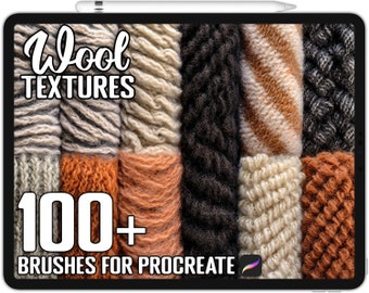 Más de 100 pinceles de textura de lana Procreate, pinceles realistas para Procreate, descarga digital instantánea