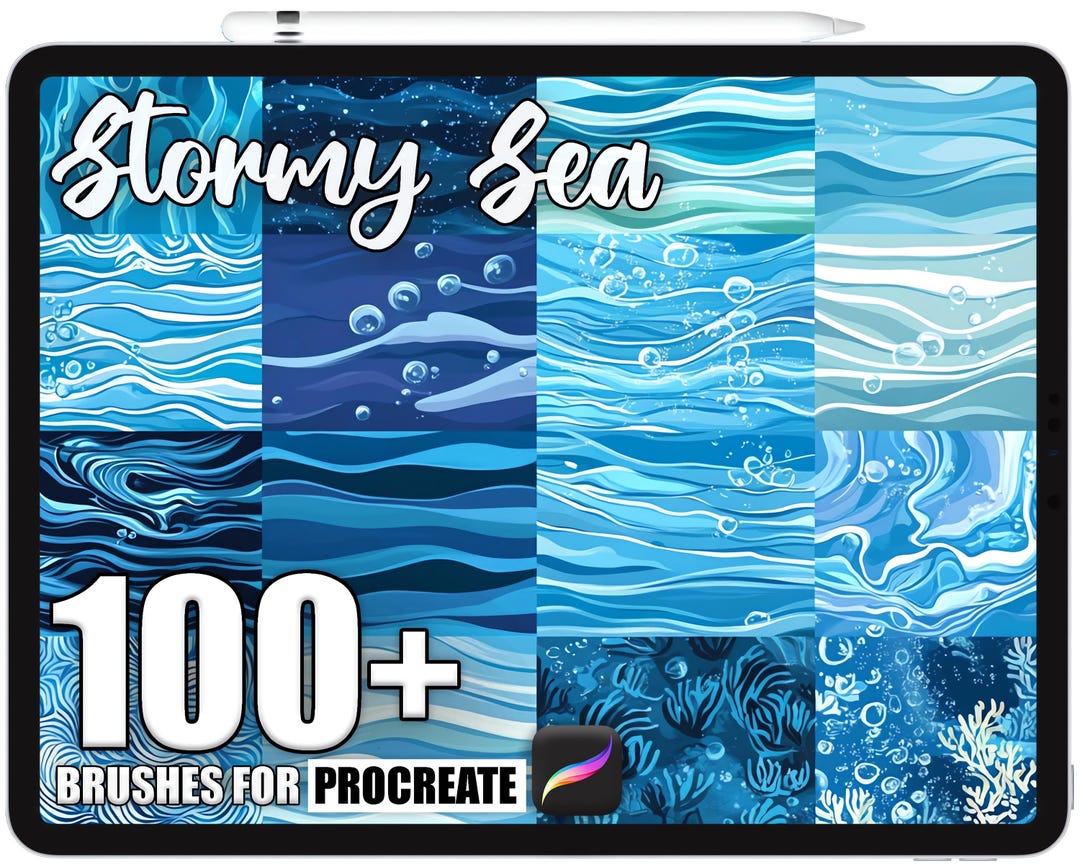 100+ Procreate Stormy Sea Brushes, Realistic Texture Brushes for ...