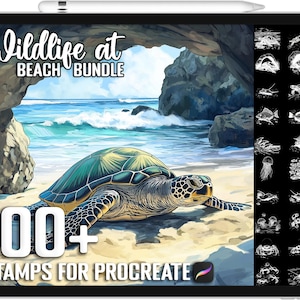 100+ Procreate Wildlife at the Beach Stamps, Realistic Brushes for Procreate, Instant Digital Download