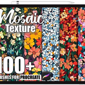 100+ Procreate Mosaic Texture Brushes, Realistic Texture Brushes for Procreate, Instant Digital Download